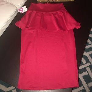 Red Peplum Skirt